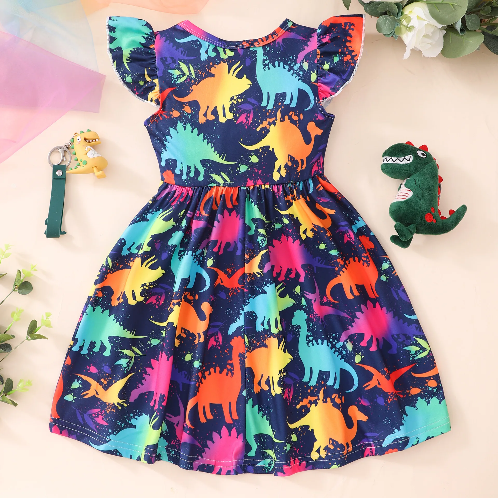 DS004 Ruffle Sleeve Girl Dress